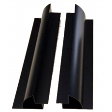 Aluminium Long Black Mounting Brackets 550mm Pair (set of 2) with end caps included - Great For Vans or Boats.